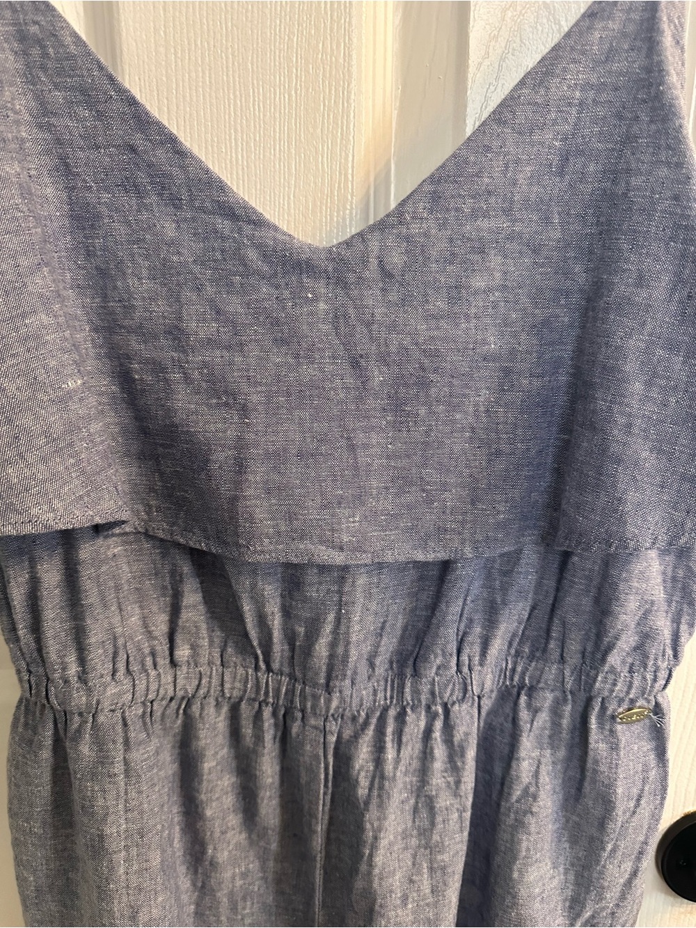 GUESS by Marciano Chambray Ruffle-Front Sleeveless Jumpsuit - Picture 4 of 4